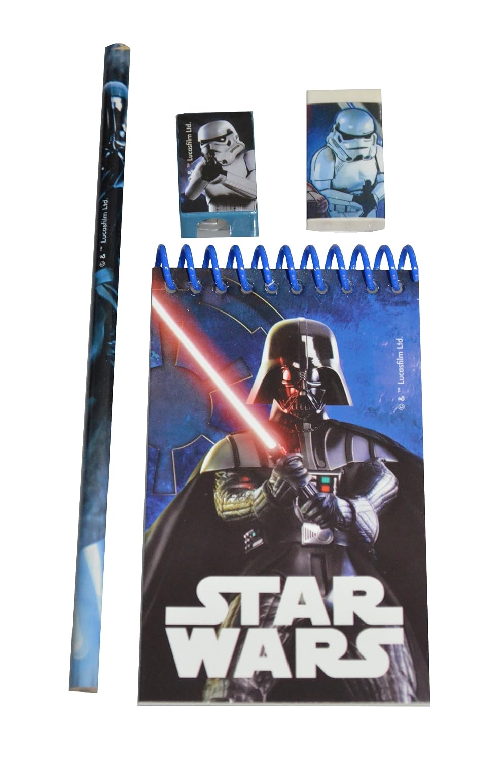 SET PAPETERIE STAR WARS 4 PIECES CARNET GOMME CRAYON PAPIER DISNEY SCOLAIRE Amazon Jeux et Jouets