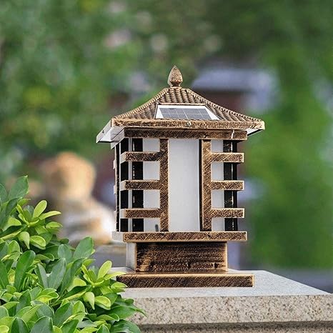 KAUTO LED Grande Tradicional Victoriana Cuadrado Solar LED Columna Faro