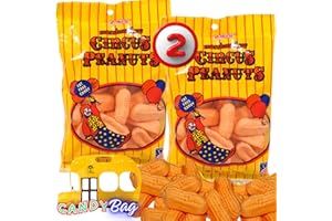 (2 PACK) Classic Marshmallow Circus Peanut Candies - Melster Candy | Fresh Airy Chewy Fat Free Snack - Includes Think FWD Candy ZipBag