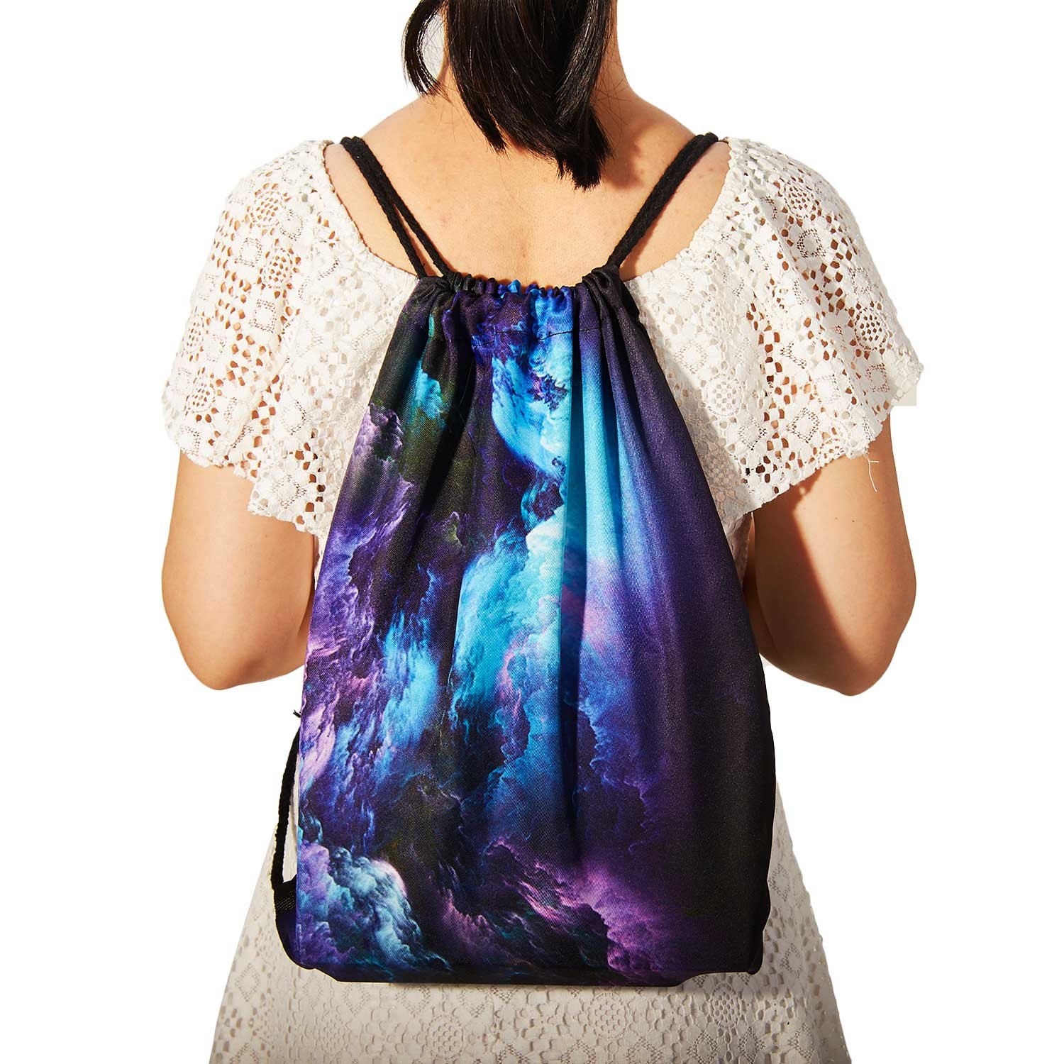 TUONROAD Turnbeutel Junge,PersöNlichkeit Rucksack Turnbeutel Set,Nebel Drucken Rucksack Mit Kordelzug