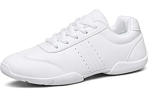 TUOTOM White Cheer Shoes for Girls Lightweight Youth Cheerleading Shoes Competition Tumbling Dance Gymnastics Tennis Sneakers