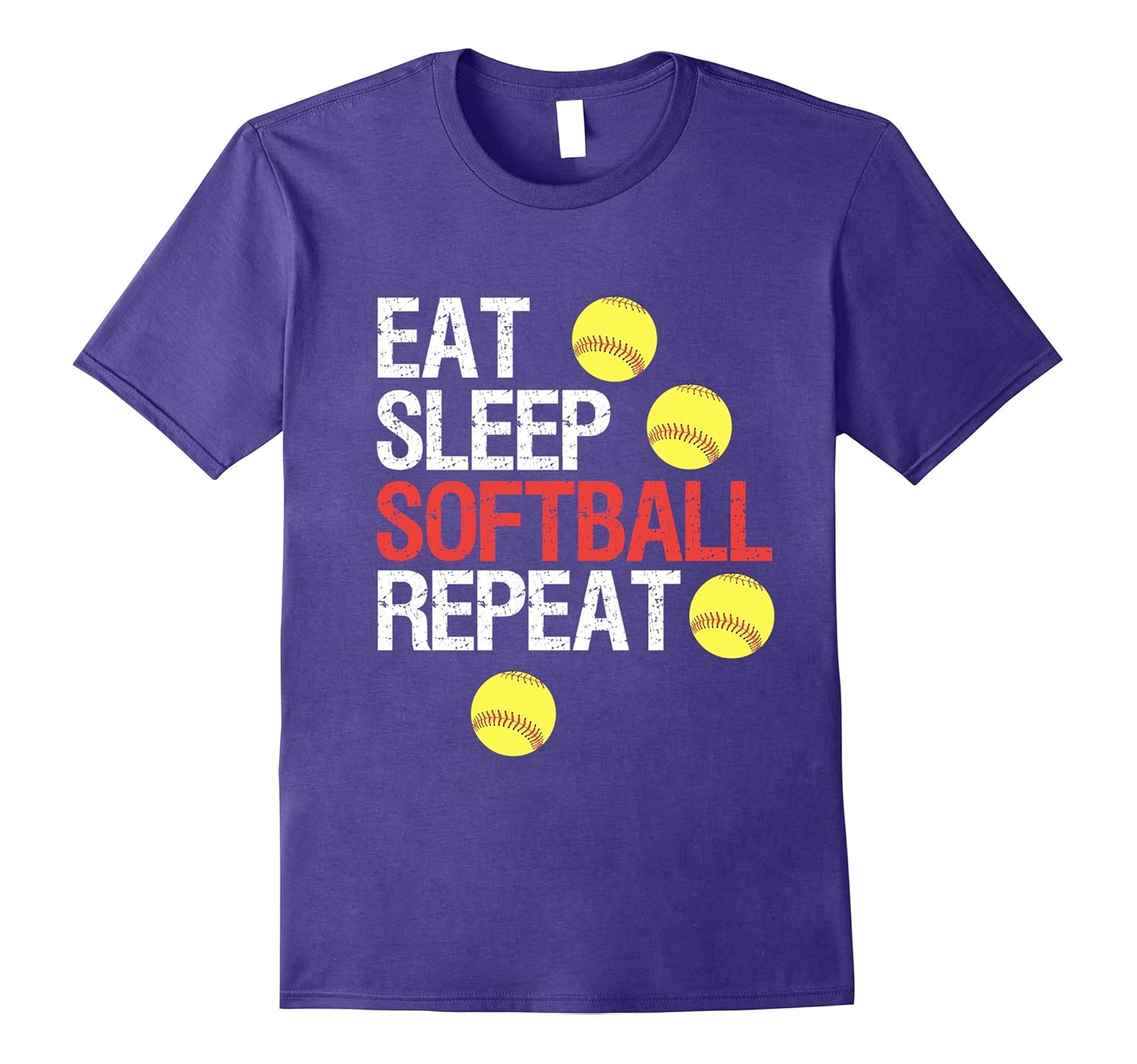 Raspberry Softball Gifts: Eat Sleep Softball Repeat Shirt-Rose