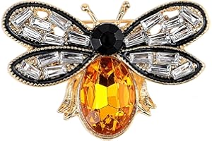PSYQTSUARY Bee Brooch Pin, Honey Bee Rhinestone Pins Vintage Crystal Insect Themed Lapel Pins Stylish Accessories for Women Men Party Dating Daily