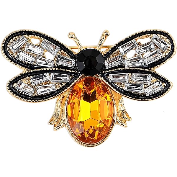Bee Brooch Pin, Honey Bee Rhinestone Pins Vintage Crystal Bee Brooch Insect Themed Bee Lapel Pins Stylish Accessories For Women Men Party Dating - View #4