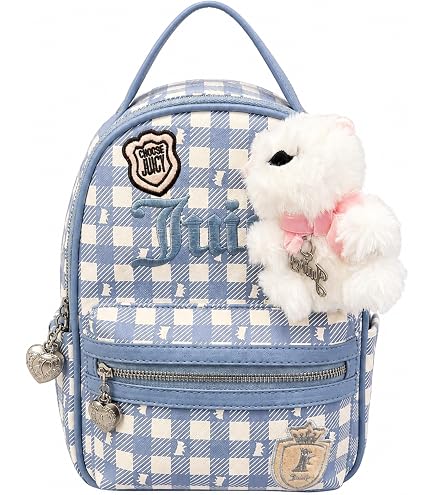 Amazon.com | Juicy Couture Mini Backpack Purse for Women, Velour Logo Backpack with Front Zip Pocket, Top Handle & Adjustable Straps (Chocolate)