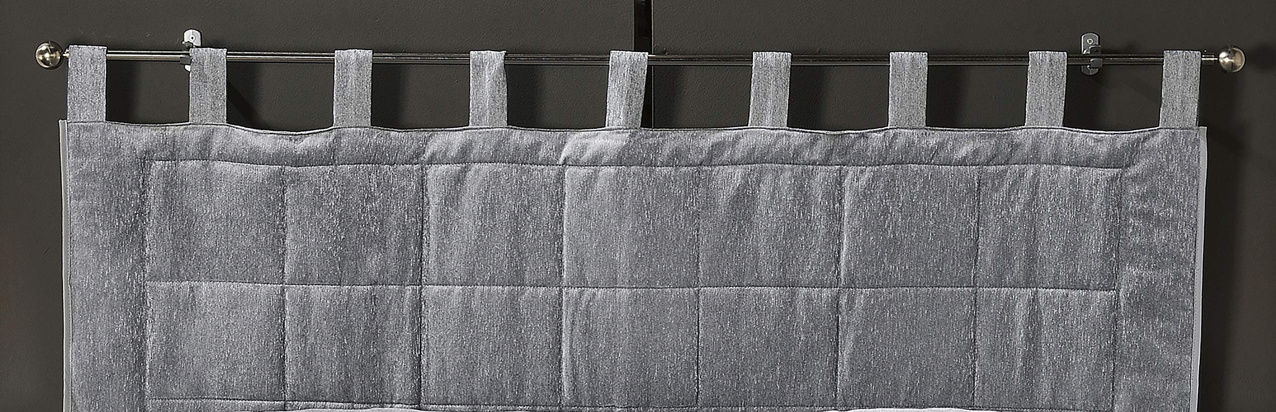 LINDER Firenze Headboard with Loops, (1) 27pourcentcoton 18pourcentlin 55% Polyester (3) 100% Polyester, Grey, 160 x 70 cm