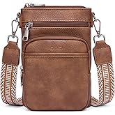 CLUCI Small Crossbody Bags for Women PU Leather Cell Phone Purse Wallet with Adjustable Guitar Strap | Small, PU Leather