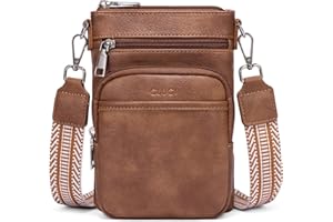 CLUCI Small Crossbody Bags for Women PU Leather Cell Phone Purse Wallet with Adjustable Guitar Strap