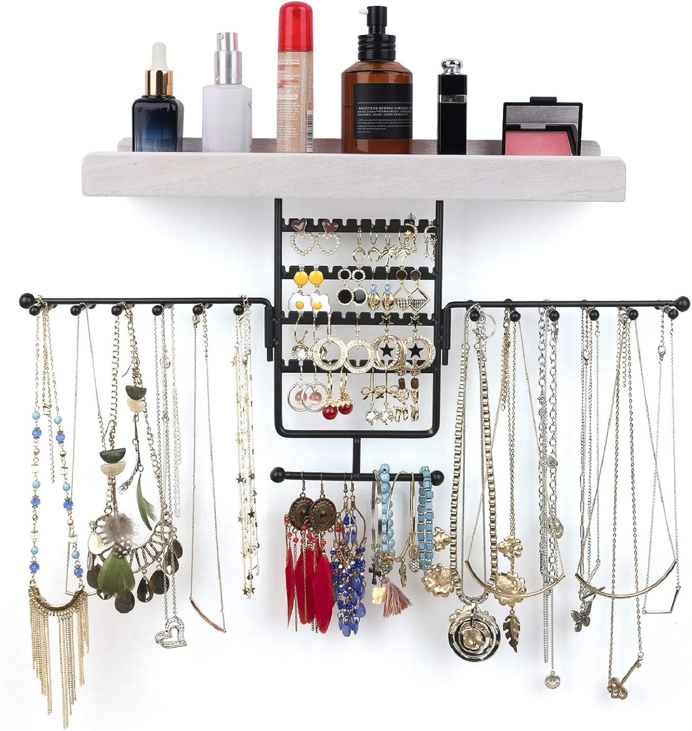 Jewelry Organizer Wall Mounted Rotating Jewelry Holder