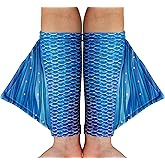 color cosplayer Mermaid Gloves Fish Scale Arm Sleeves Print Fin Halloween Costume Accessories for Women and Girls