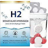 Crobirware Molecular Hydrogen Tablets (12 PPM) - 90 Count High Potency H2 Supplement with Magnesium - Fast Dissolving Hydrogen Water Generator for Energy, Focus & Anti-Aging, On-The-Go Packaging