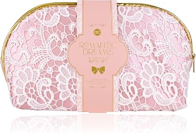 accentra Romantic Dreams 3 Piece Bath Gift Set Women Girls Cosmetic Bag Shower