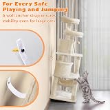Yaheetech 158cm Multi-Level Cat Tree Beige with Condos Perches Hammock view 5