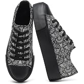yageyan Womens Platform Canvas Shoes Purple Tennis Low Top Fashion Sneakers | Classic Canvas Upper, Non-Slip Rubber Sole, Breathable &amp; Lightweight, Versatile Casual Style，Walking&amp;Campus Essential