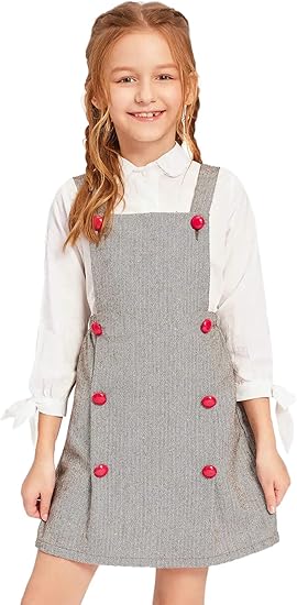 button front jumper dress