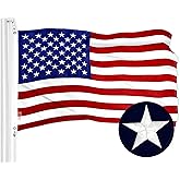 G128 American USA Flag | 20x30 In | ToughWeave Series Embroidered 210D Polyester | Country Flag, Embroidered Stars, Sewn Stripes, Indoor/Outdoor, Vibrant Colors, Brass Grommets