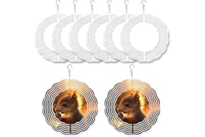 ZELOYAUT 6 Pack 10 inch Aluminum 3D Sublimation Wind Spinner Double Sided Circle Sublimation Garden Wind Spinners Blanks for Heat Press, Innovation Wind Spinner