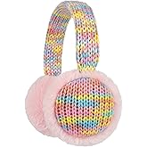 F Flammi Kids Knit Earmuffs Winter Outdoor Furry Ear Warmers for Boys Girls from Toddler to Big Kids