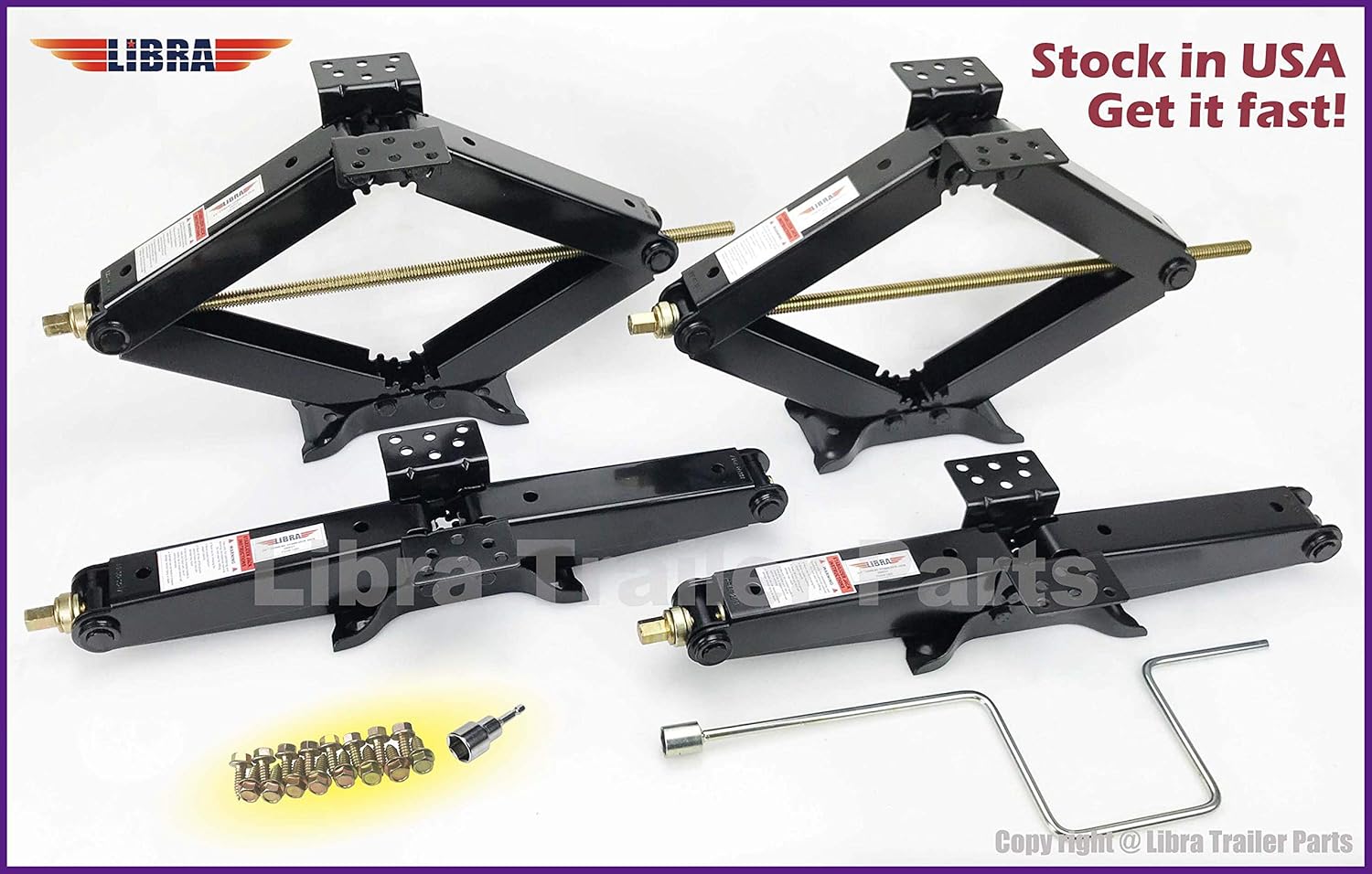 LIBRA Set of 2 Bigfoot 5000 lb 24 RV Trailer Stabilizer Leveling