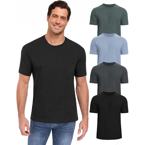 Yasumond Men's Quick Dry T-Shirts 5 Pack - Athletic Short Sleeve Workout Tees