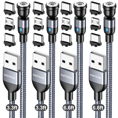 VAFOTON Magnetic Charging Cable, 4-Pack(Gray,