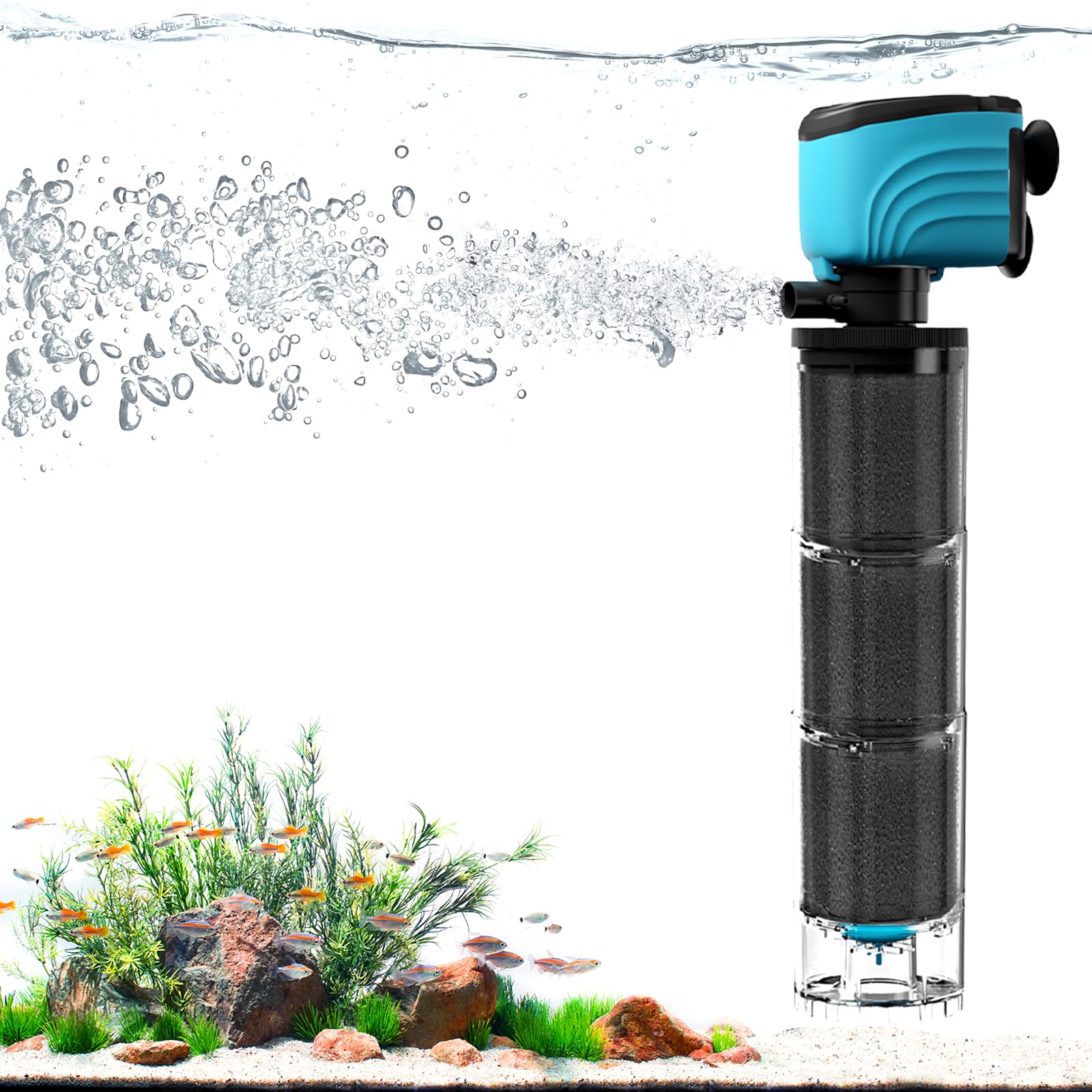 Photo 1 of Aulofee Internal Aquarium Filter, Upgraded 100–300 Gallon Fish Tank Filters, 660GPH Submersible Whisper Pump for Large Turtle Tanks & Small Pond with Debris Tray, Check Valve, Fresh & Saltwater
