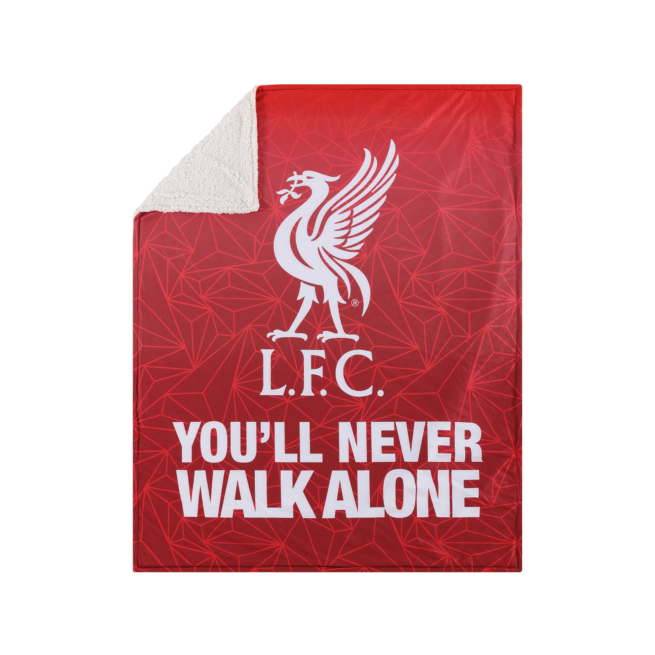 FOCO Liverpool FC EPL Slogan Sherpa Plush Throw Blanket