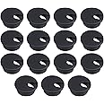 15 Pack 1.5 Inch Desk Cable Hole Cover Grommet - Plastic Wire Cord, Black