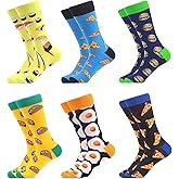 WeciBor Men's Dress Funny Crazy Colorful Novelty Combed Cotton Crew Socks 12 Pack - Size 7-10/10-13/13-15