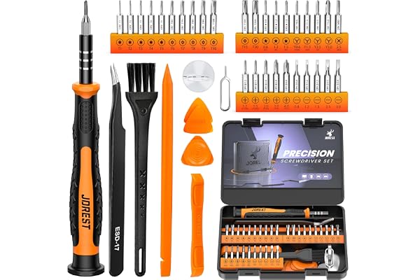 JOREST 40Pcs Small Precision Screwdriver Set, Mini Tool Kit with Torx T5 T6 T8 T9, Triwing Y00, Star Pentalobe, Repair for Ri