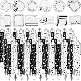 LIUBUJINGYING 72 Pcs Music Sticky Notes with Musical Note Ballpoint Pens Music Notepad Musical Shape Funny Sticky Notes Music Themed Novelty Appreciation Gift for Piano Music Teacher Office Supplies
