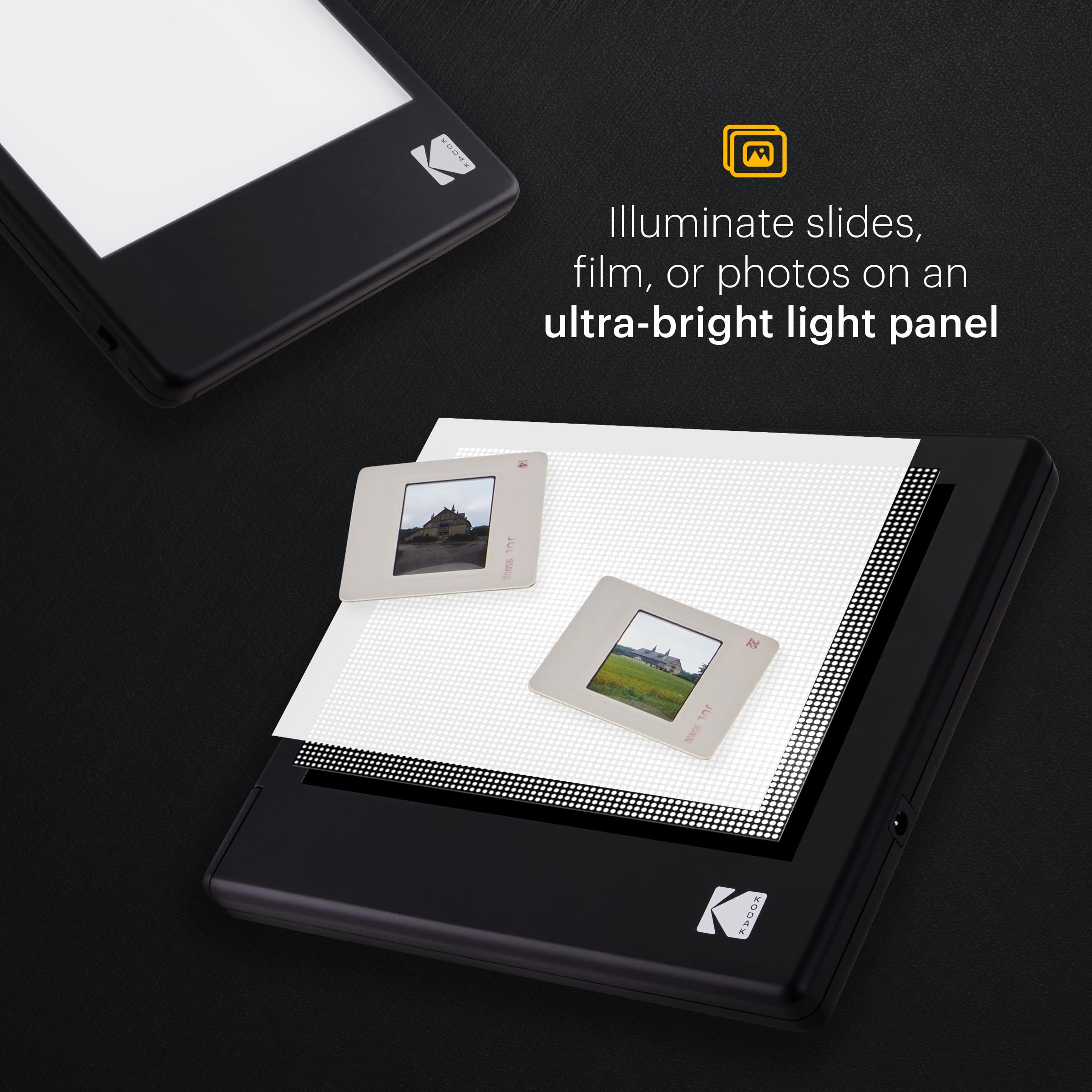 KODAK LED Light Box 12”x8” for Negatives, Slides & Film | Illuminated Board Panel & LED Light Pad for Viewing & Scanning Photos, Tattoo Drawing, Artist Sketching & Stenciling | Glare-Free, USB Powered