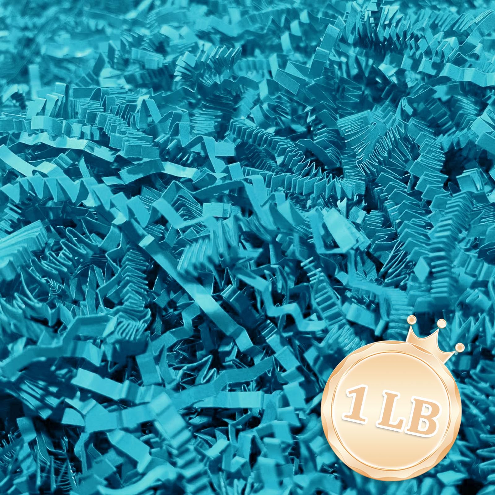 1 LB Lake Blue Crinkle Cut Paper Shred Filler Great