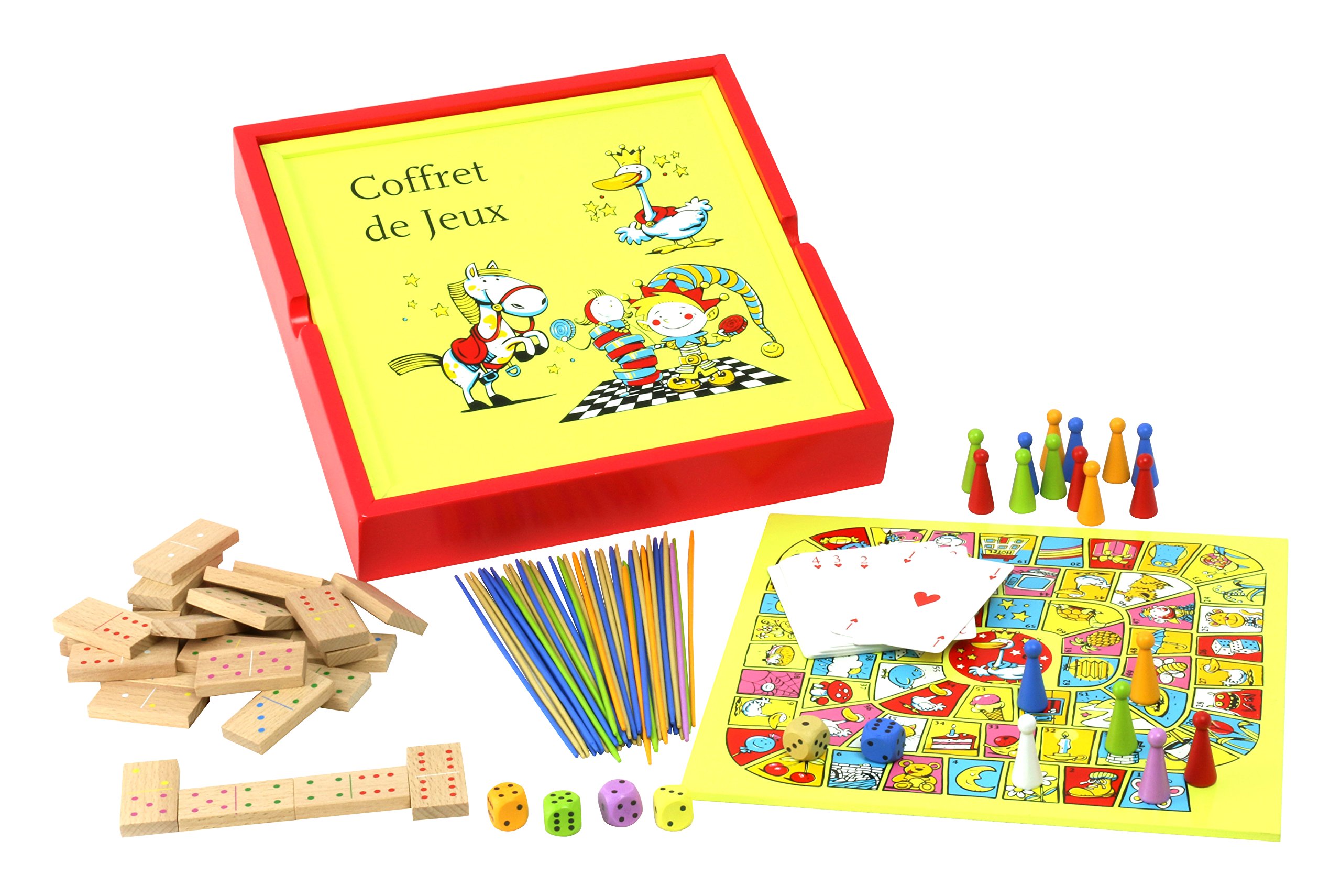 Jeujura JeujuraJ11861 Flashy Coloured Board Game In Wooden Box (100-Piece)