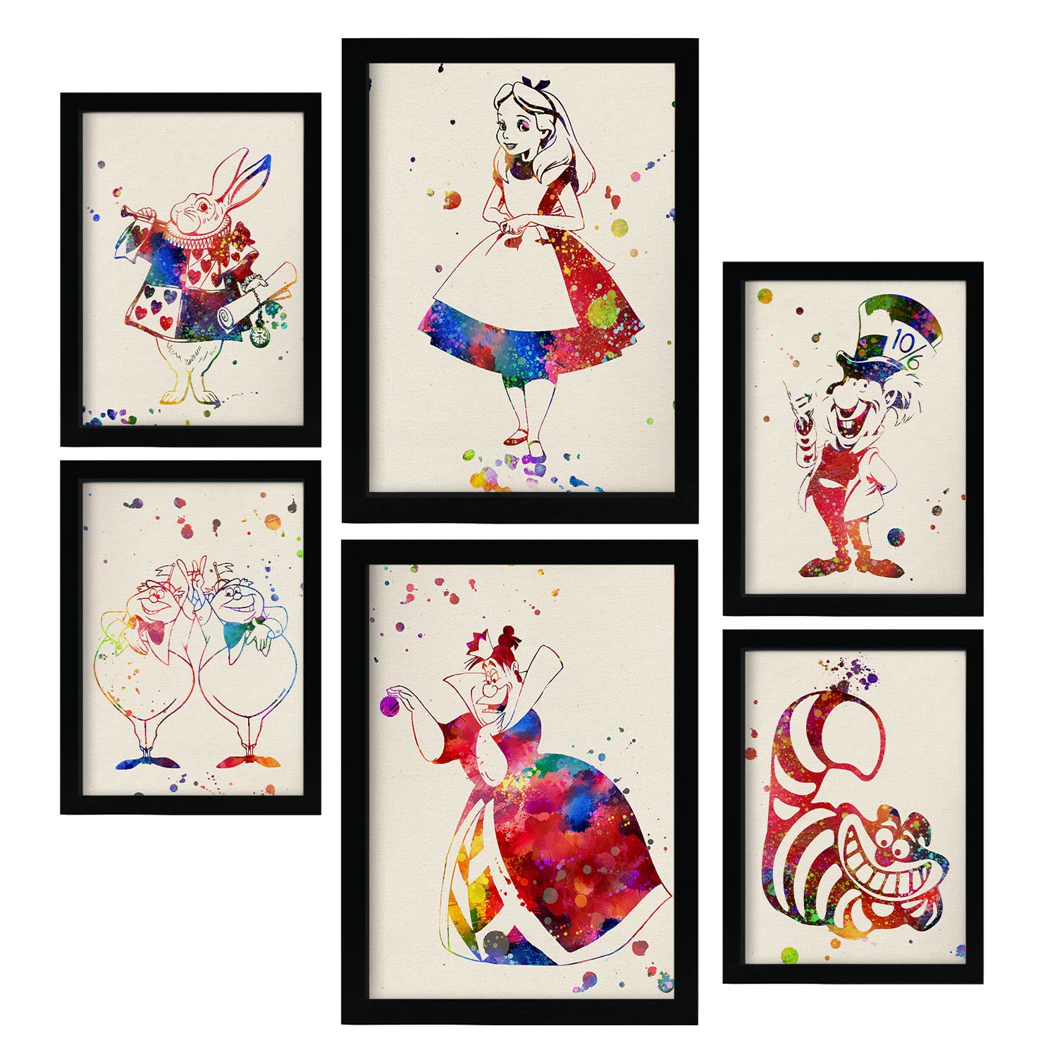 Nacnic Alice in Wonderland Posters. Watercolour Style Illustrations of Classic Children's Tales, Films and Books. Aesthetic Illustrations for Interior Design and Decoration. A4 & A3.