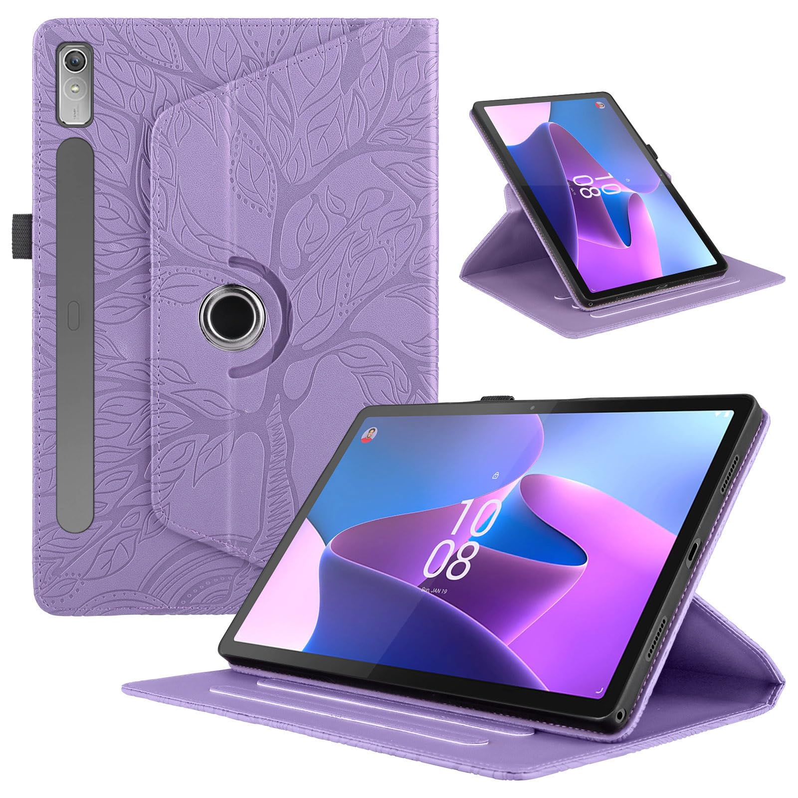 TEDTIKJT Rotating Case for Lenovo Tab P11 Pro 2nd Gen 11.2 Inch 2022 TB138/ TB132 PU Leather Tablet Case 360 Degree Rotating Stand Protective Cover for Lenovo Tab P11 Pro 2nd Gen, Purple