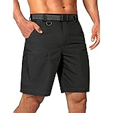 Shallowlulu Mens Cargo Hiking Shorts Water Resistant Quick Dry Lightweight Breathable Tactical Shorts with Nylon Belt