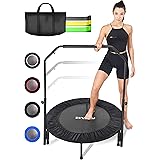 FITPULSE Mini Trampoline for Adults Rebounder Trampoline with Handle 40" Workout Trampoline for Adults Fitness Trampoline Sma