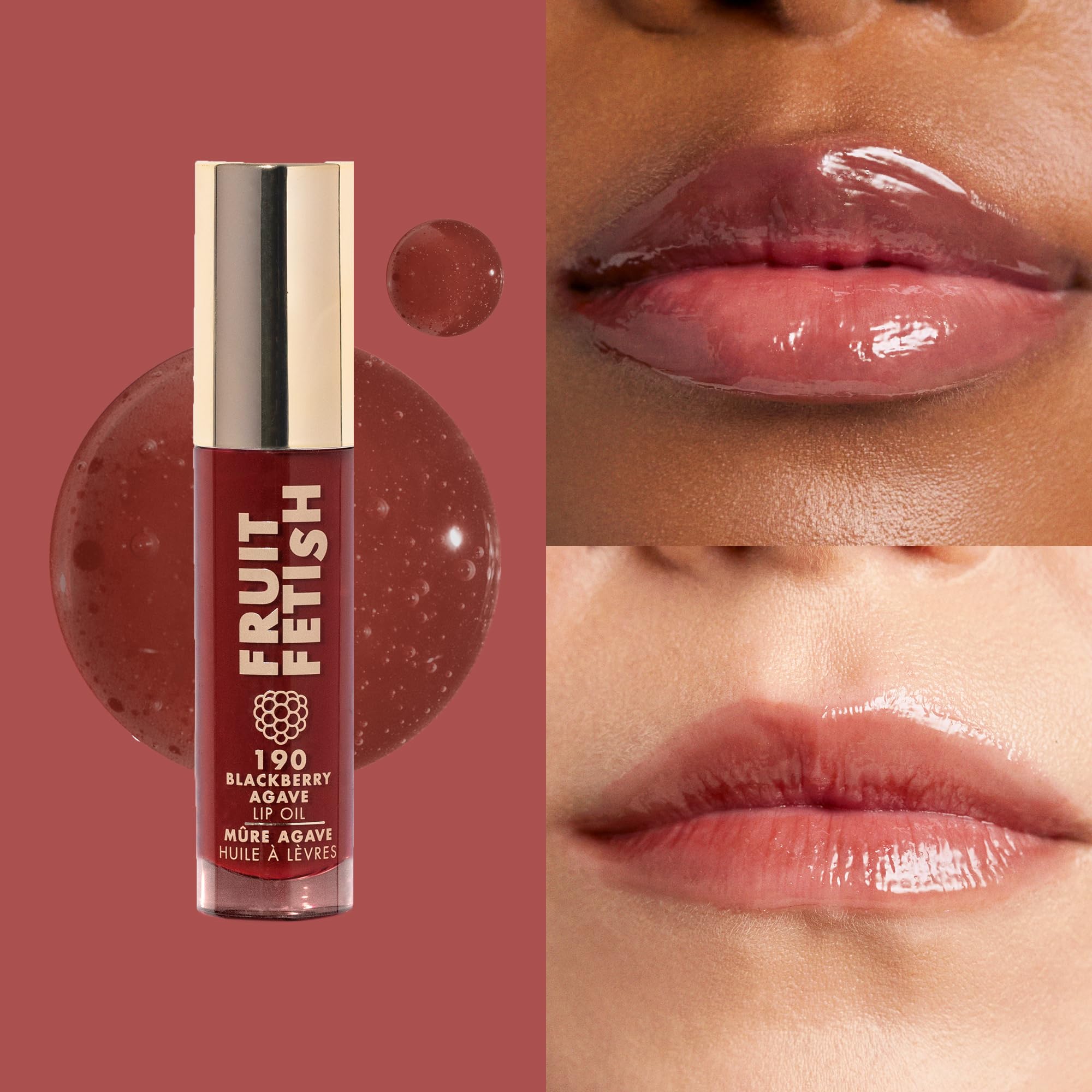 Milani Fruit Fetish Lip Oil with Vitamin E for Instant Hydration, Fruit Extract Infused Lip Treatment and Moisturizing Lip Gloss - Blackberry Agave