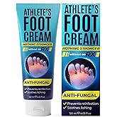 Foot Cream | Athlete’s Foot Cream for Cracked Heels, Dry Skin & Itchy Feet | Relieves Itching, Burning & Redness | Antifungal Treatment Helps with Nail Fungus, Jock Itch & Ringworm | 4.05 fl oz