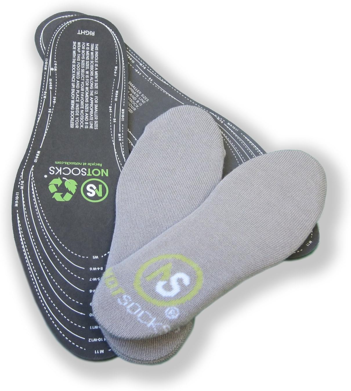 NOTSOCKS®: The Sock-Less Solution for Feet of Any Size (Grey)