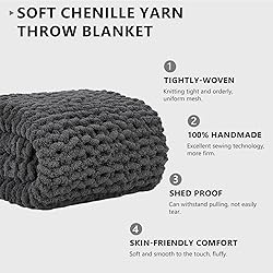 L'AGRATY Chunky Knit Blanket Throw - Soft Chunky