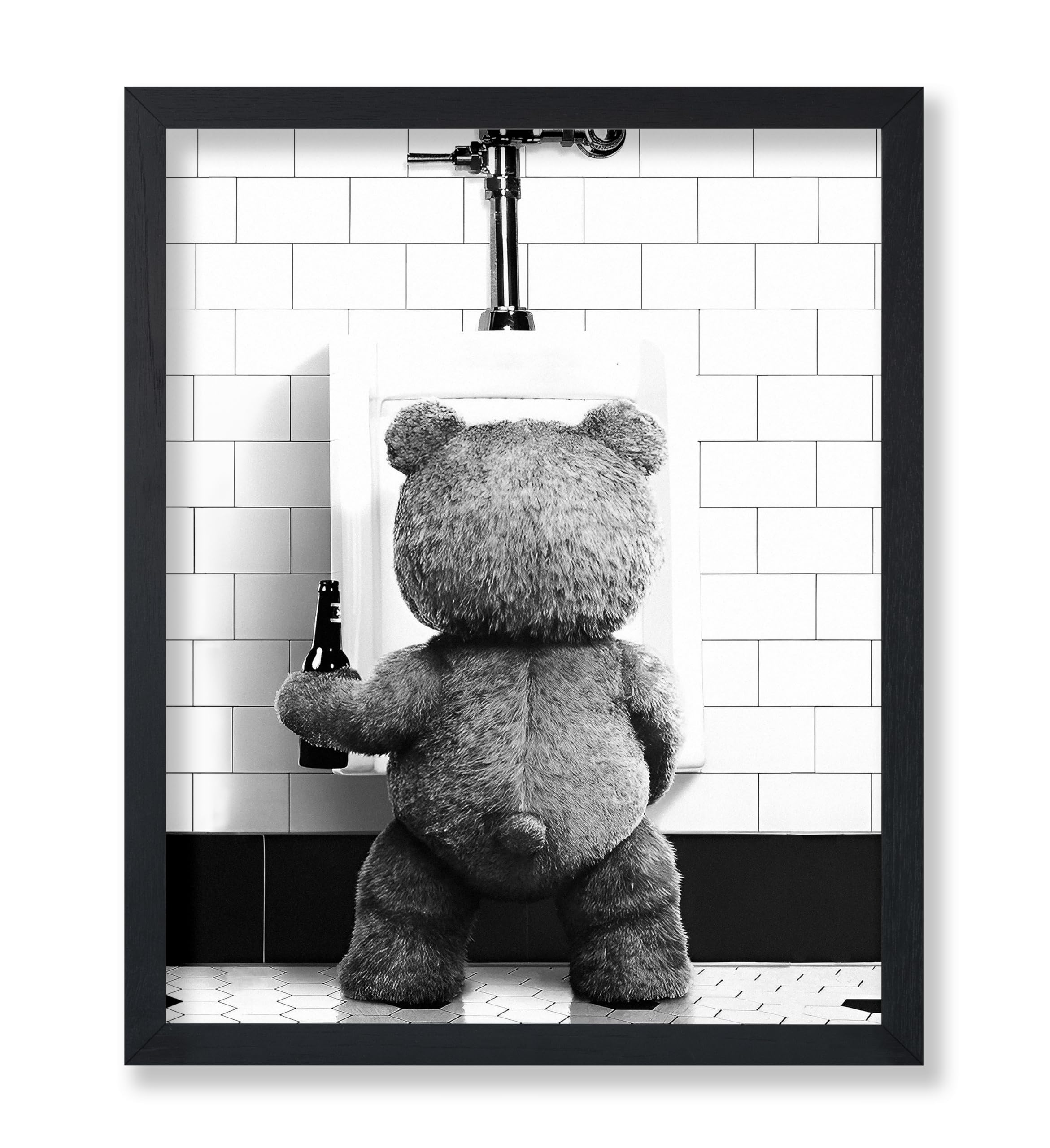 Photo 1 of (item not framed)Poster Master Funny Teddy Bear Print - Humorous Gift for Men, Women, and Movie Fans - Black & White Wall Art