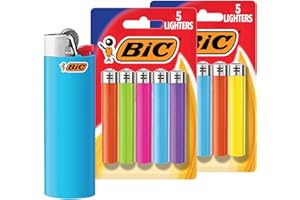 BIC Maxi Pocket Lighters, Dependable and Long-Lasting, Assorted Colors, 10-Pack (Assortment of Colors Will Vary)