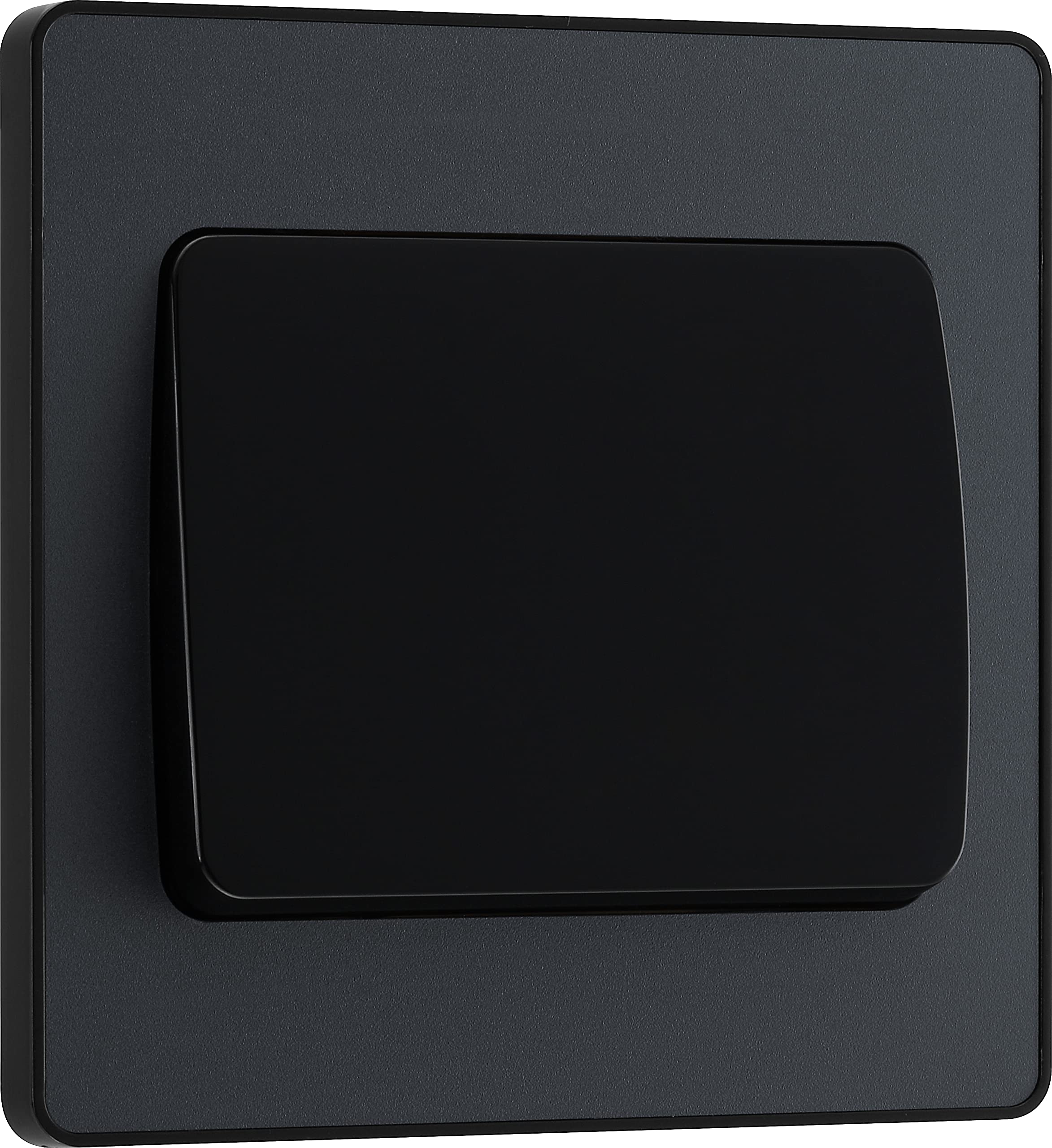 BG Electrical Single Wall Light Switch, Wide Rocker, 2 Way, Screwless Front Plate, Round Edges, Evolve, Matt Grey, 20A, 16AX, PCDMG12WB — image 1