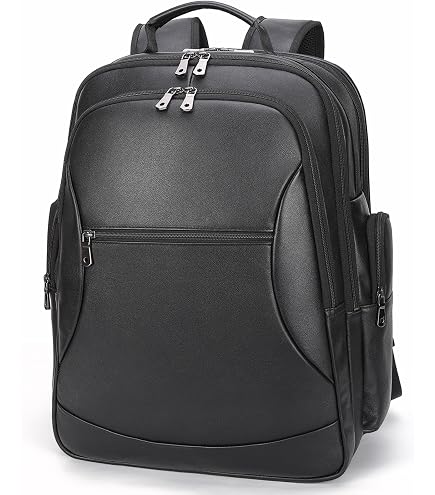 Amazon.com: Masa Kawa Black Leather Backpack Men, 16