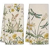 PIUFAM Dragonfly Kitchen Towels, Dragonfly Gifts for Women, Dragonflies Hand Towels for Bathroom, Dragonflies Decor, Waffle Dish Towels for Home Decor Christmas Thanksgiving Day 26x17 inch, 2 Pack
