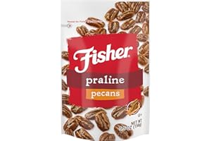 Fisher Snack Praline Pecans, 5.5 oz (Pack of 1), Resealable Pouch, Mammoth Candied Pecans, Perfect for Gifting or Personal Enjoyment, Crunchy, and Irresistibly Sweet