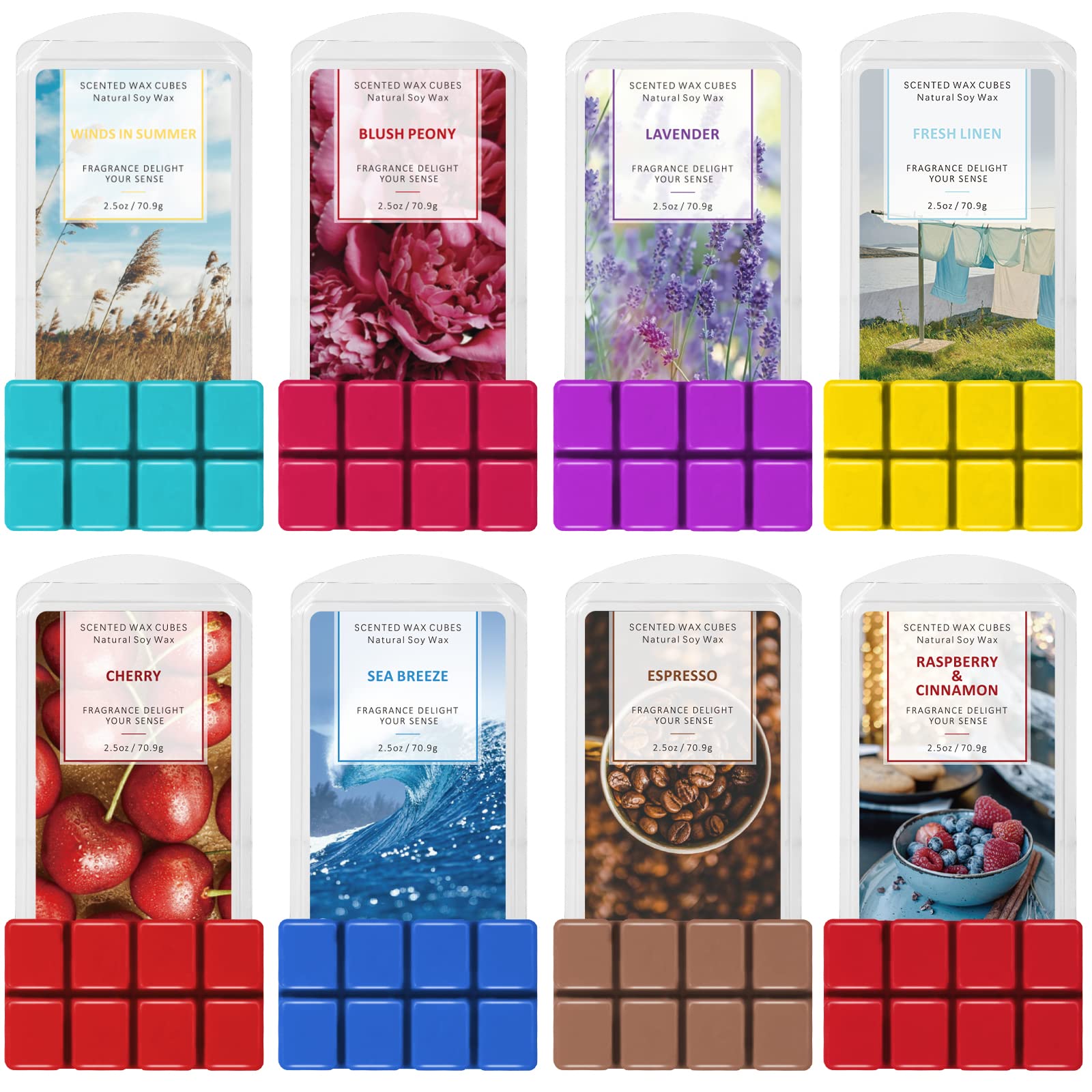 Wax Melts, Scented Wax Cubes, Soy Wax Melt for Wax Burner 8 Pack x 70 g — image 1