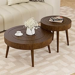 HOMPUS Nesting Coffee Tables w Wood Grain Finish, 2